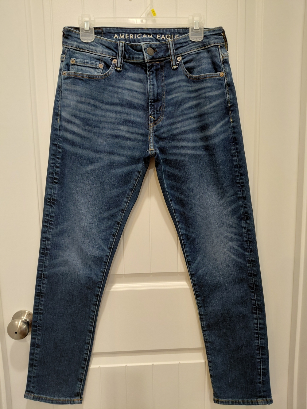 American Eagle Outfitters Men's Skinny Jeans - Dark Blue Washed Denim #2042